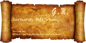 Gerhardt Márton névjegykártya